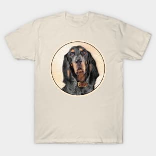 Black & Tan Coonhound Painting - Original Dog Art T-Shirt